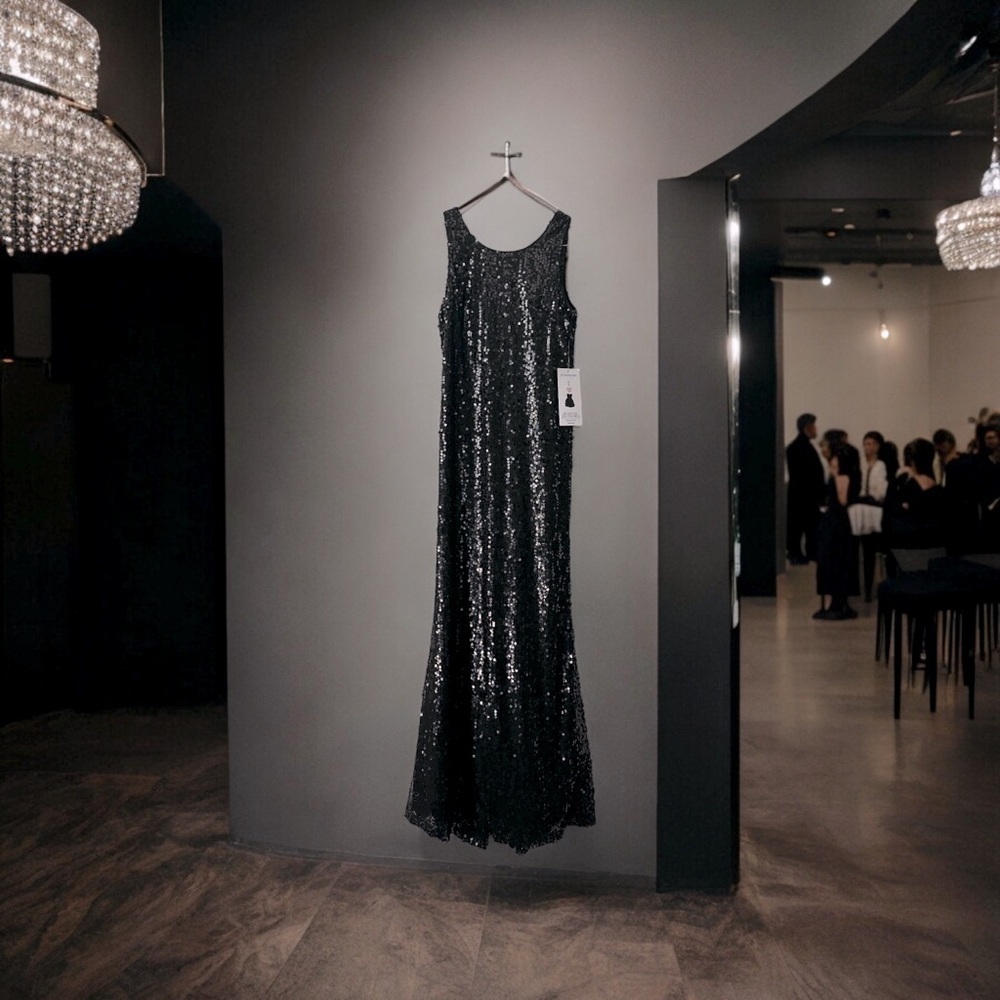 Daisy Black Sequin Prom Dress Size S